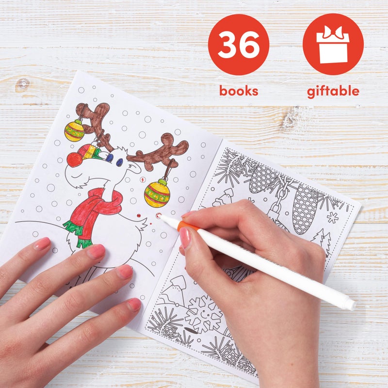 THE TWIDDLERS - 36 Pack Christmas Coloring Books for Kids Age 3+, Stocking Party Bag Fillers, Bulk Coloring Book Party Favor, Classroom Activity Books - Santa Claus, Reindeer, Snowman - Image 3